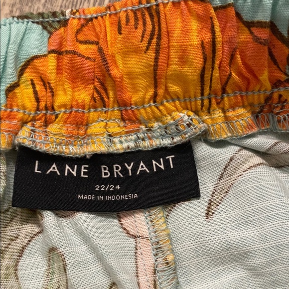 Linen Blend Floral Elasticated Waist Pull On Full Floral Skirt Size 22/24 (2024) - Picture 7 of 8